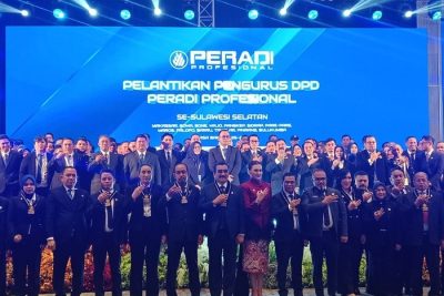 Pelantikan DPD Sulsel, Peradi Profesional Dorong DPR Sahkan UU Keadvokatan