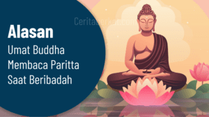 Umat Buddha membaca Paritta saat beribadah