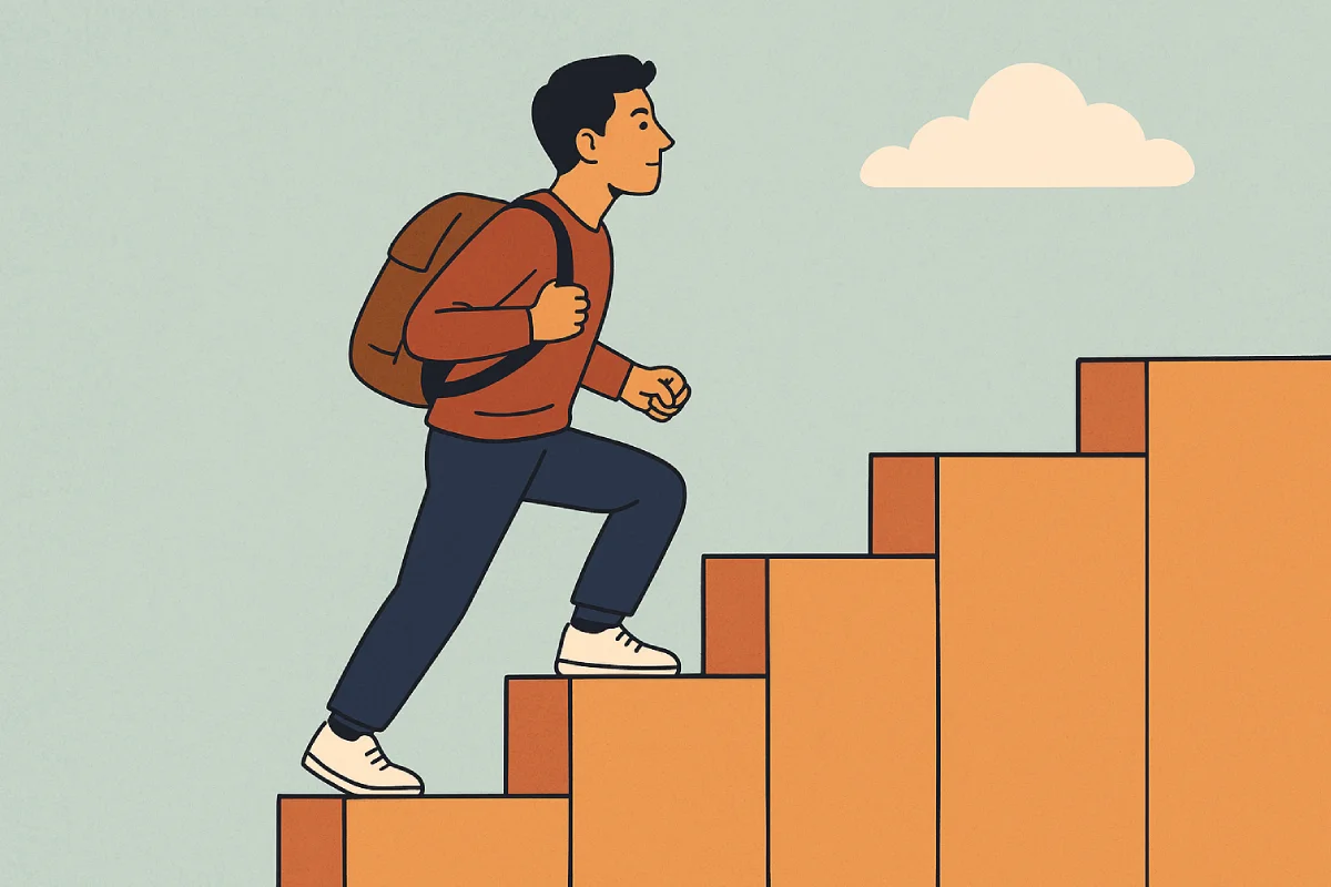 Meraih mimpi , yang mencerminkan ketekunan, semangat, dan langkah-langkah konkret untuk mencapai tujuan.