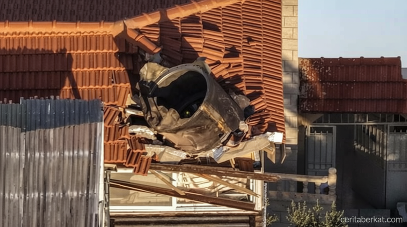 Iron Dome Jebol – Penampakan Rudal Iran Tembus Atap Rumah Israel