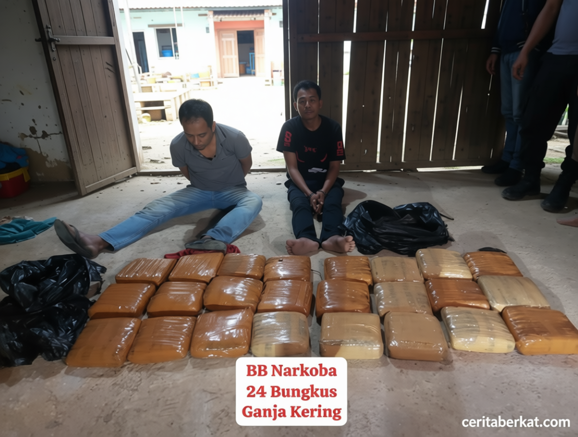 Bareskrim Bekuk 2 Kurir Bawa 23 Kg Ganja di Riau – Pemilik Narkoba Diburu