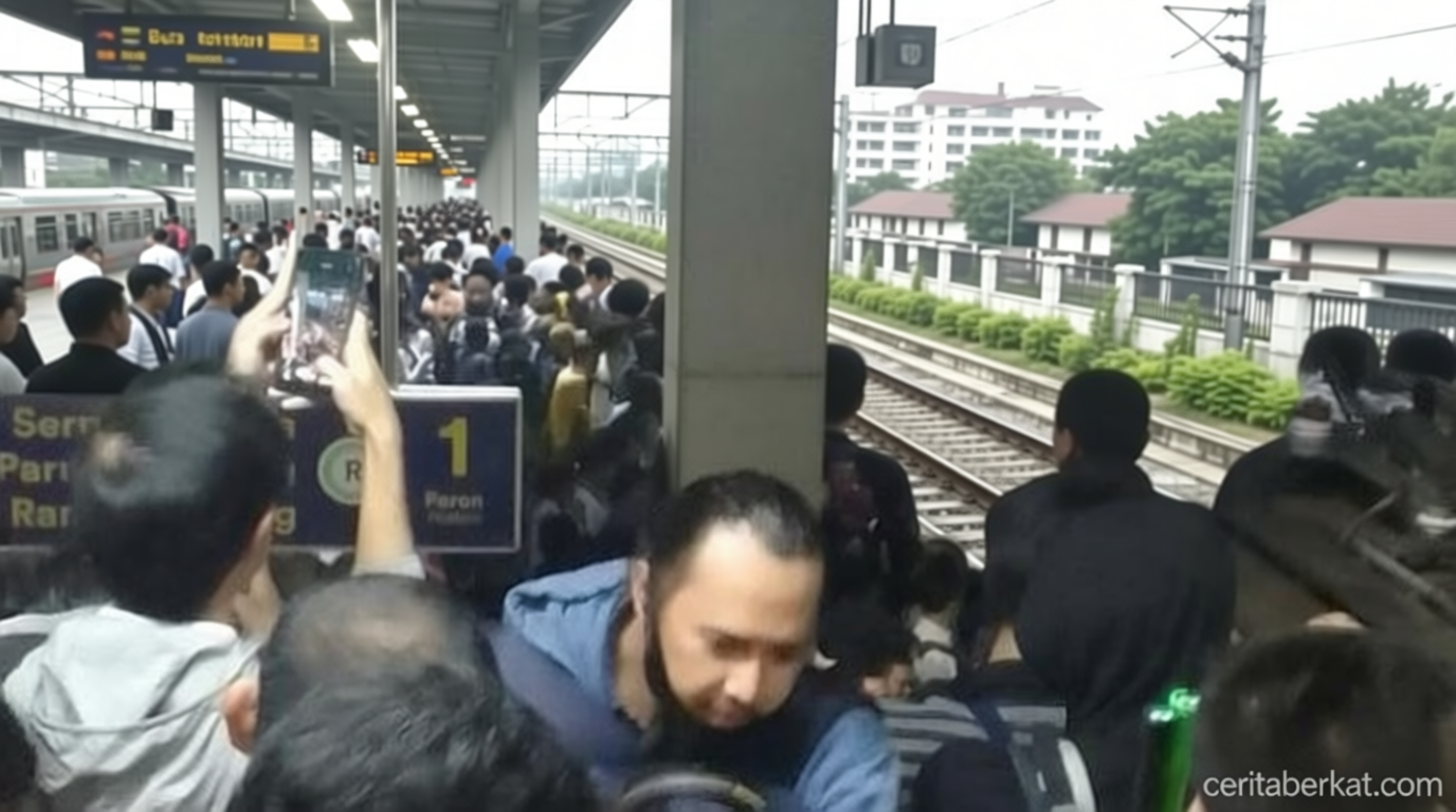 KRL Green Line Kembali Normal – Penumpang Teriak Berdesakan Masuk Gerbong